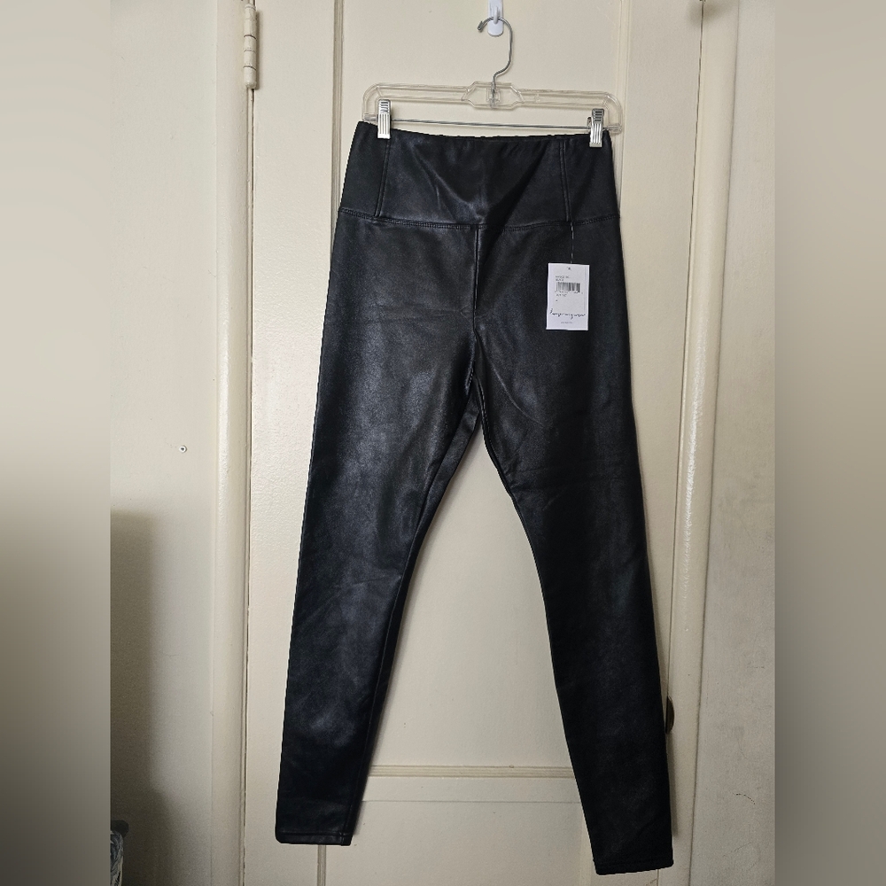 love, Fire Black Faux Leather Skinny Pants